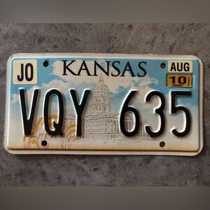 Kansas KS Johnson County JO 2000’s License Plate VQY 635